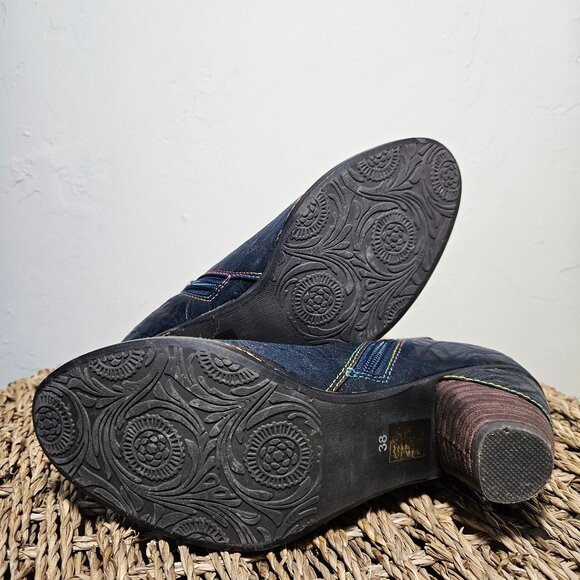 L'ARTISTE BY SPRING STEP Blue Ankle Boots, Women's size 8 - Picture 6 of 6